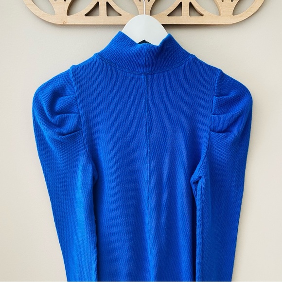 Free People Long Sleeve Turtleneck Top Blue Sz Small - Picture 8 of 8